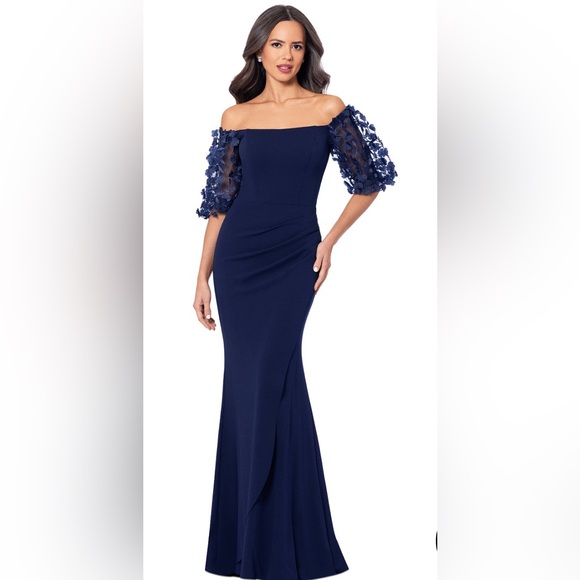 Xscape Dresses & Skirts - Beautiful Xscape floral sleeve gown. Never worn with tags, size 14W